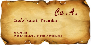Csécsei Aranka névjegykártya
