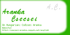 aranka csecsei business card