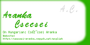 aranka csecsei business card